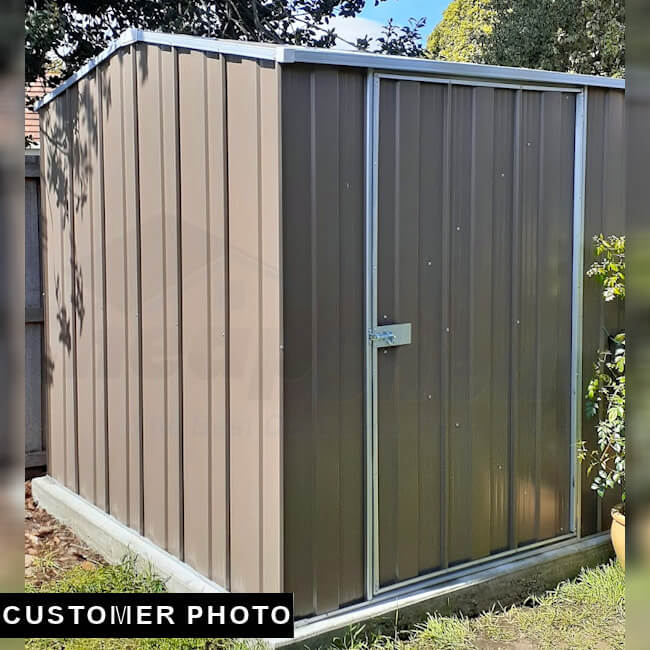 Cheap Sheds Medium Shed 1.76m x 2.1m x 2.02m [Gable Roof] with Bonus Skylight in Jasmin Brown 2